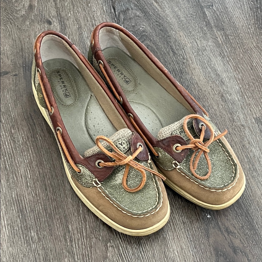 Sperry Women's Brown and Tan Loafers - size 8